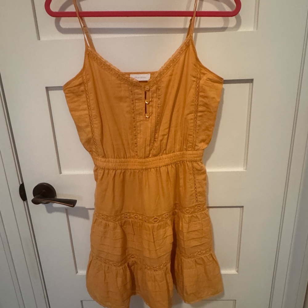 Little Moon Gold Lace-Trimmed Dress